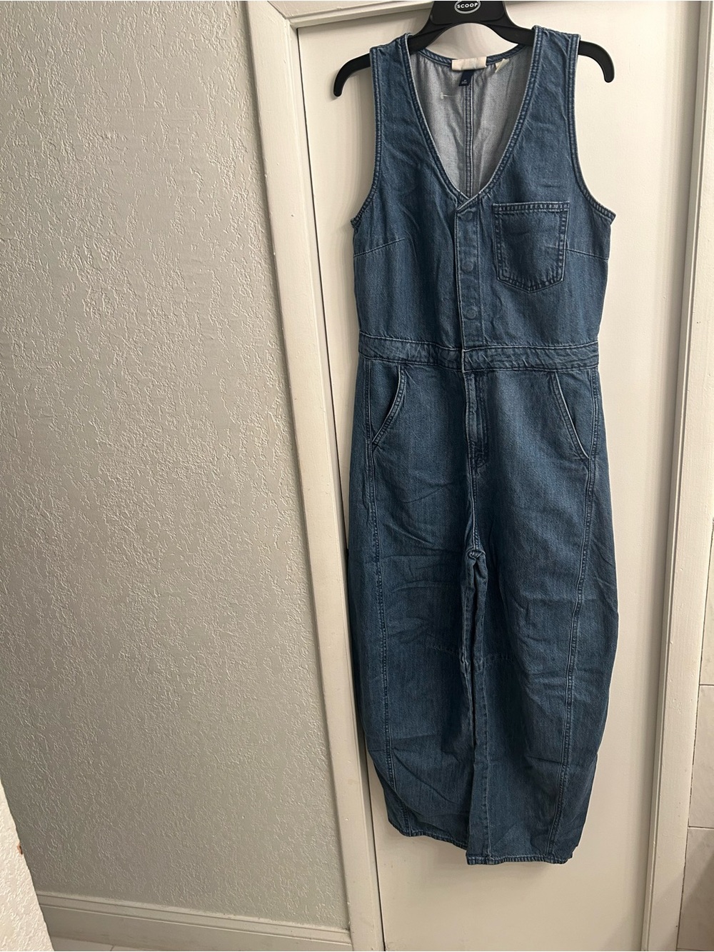 Denim Blue barrel jumpsuit
